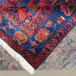 Persian Sonqor Runner, folded corner and reverse, hand-knotted wool with red colouring. SKU RR 30722.