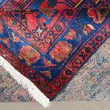 Persian Sonqor Runner, folded corner and reverse, hand-knotted wool with red colouring. SKU RR 30722.