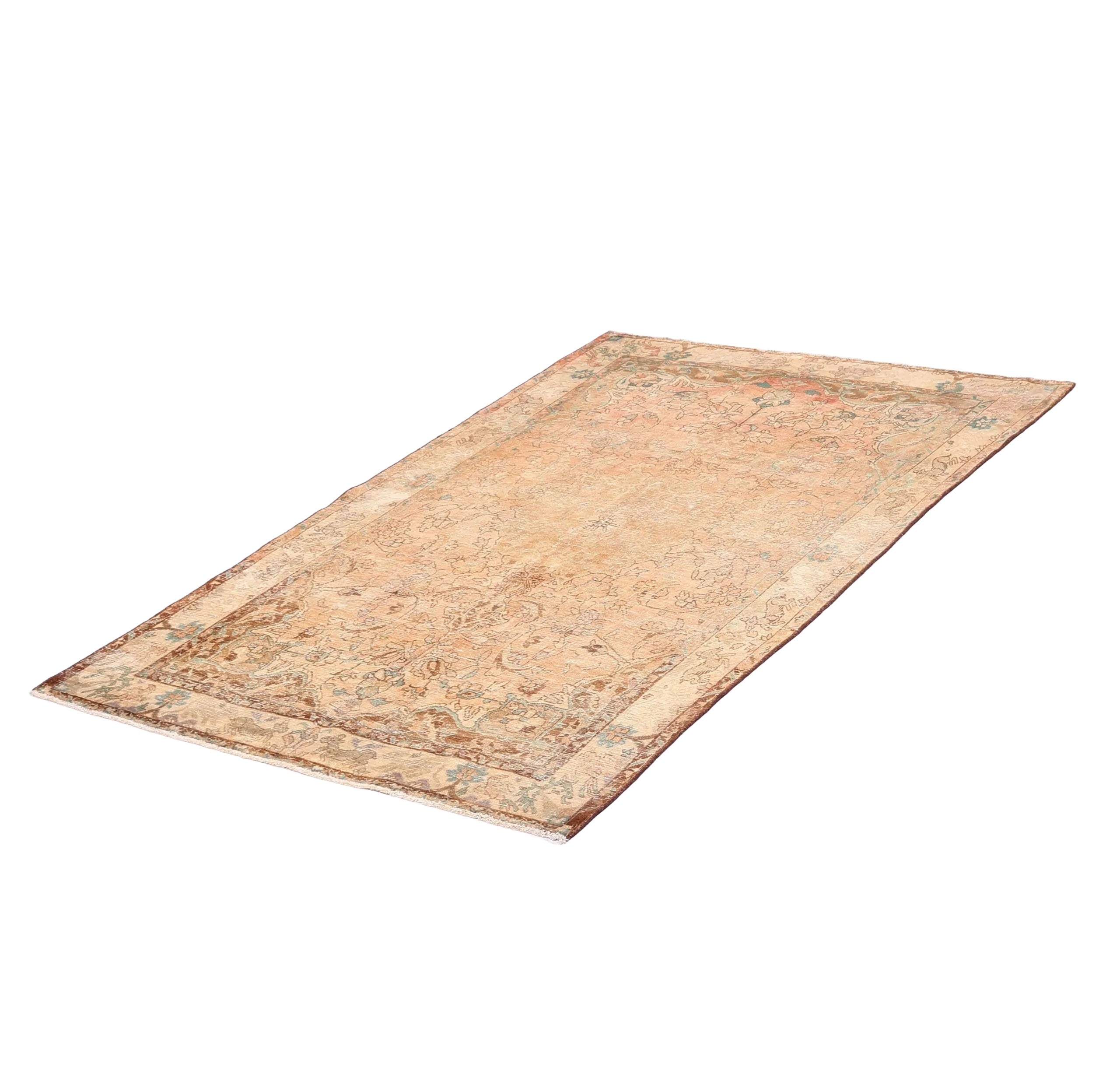 Vintage Tabriz Rug | 6' 4" x 9' 10" — angled view, gallery 01