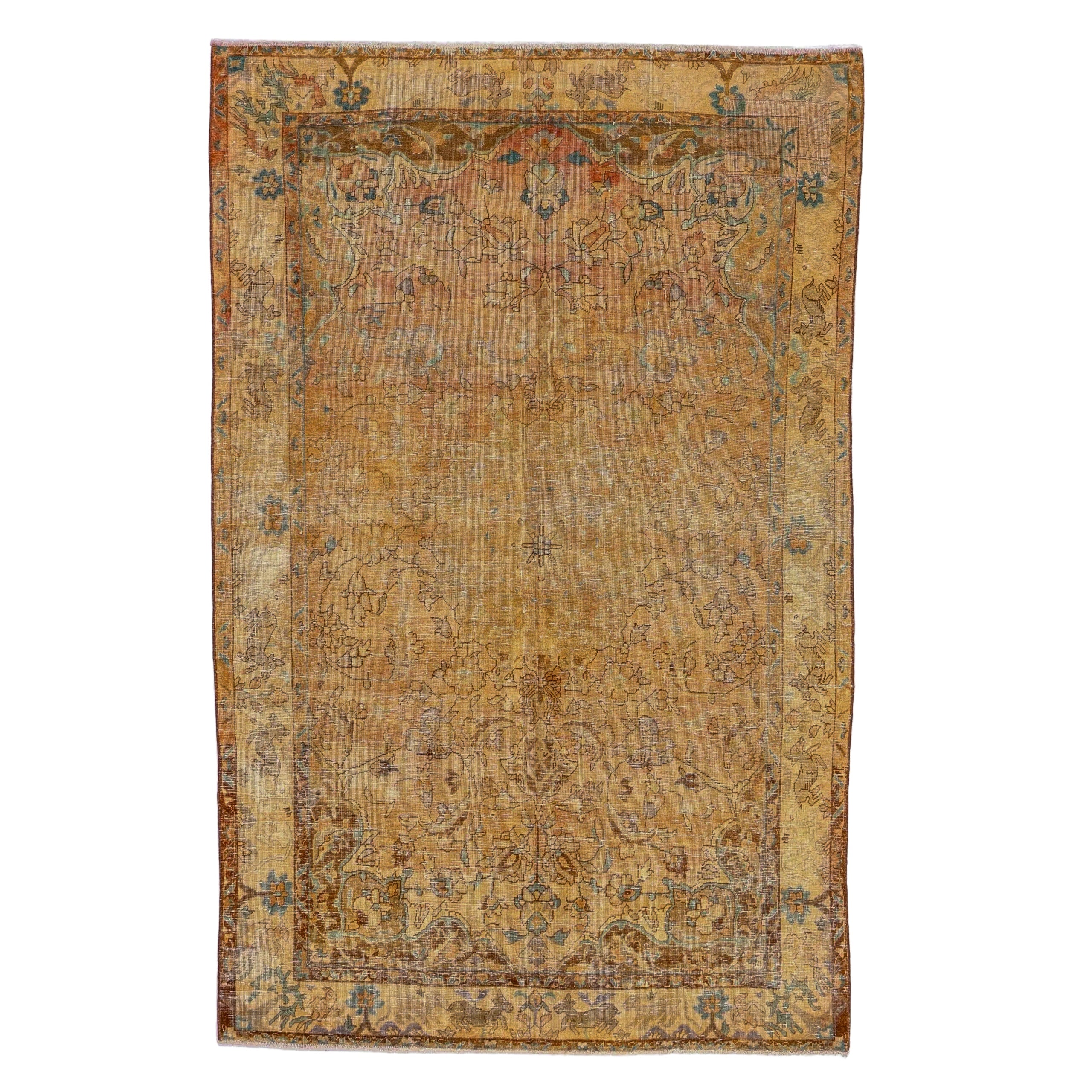 Vintage Tabriz Rug | 6' 4" x 9' 10" — full rug view