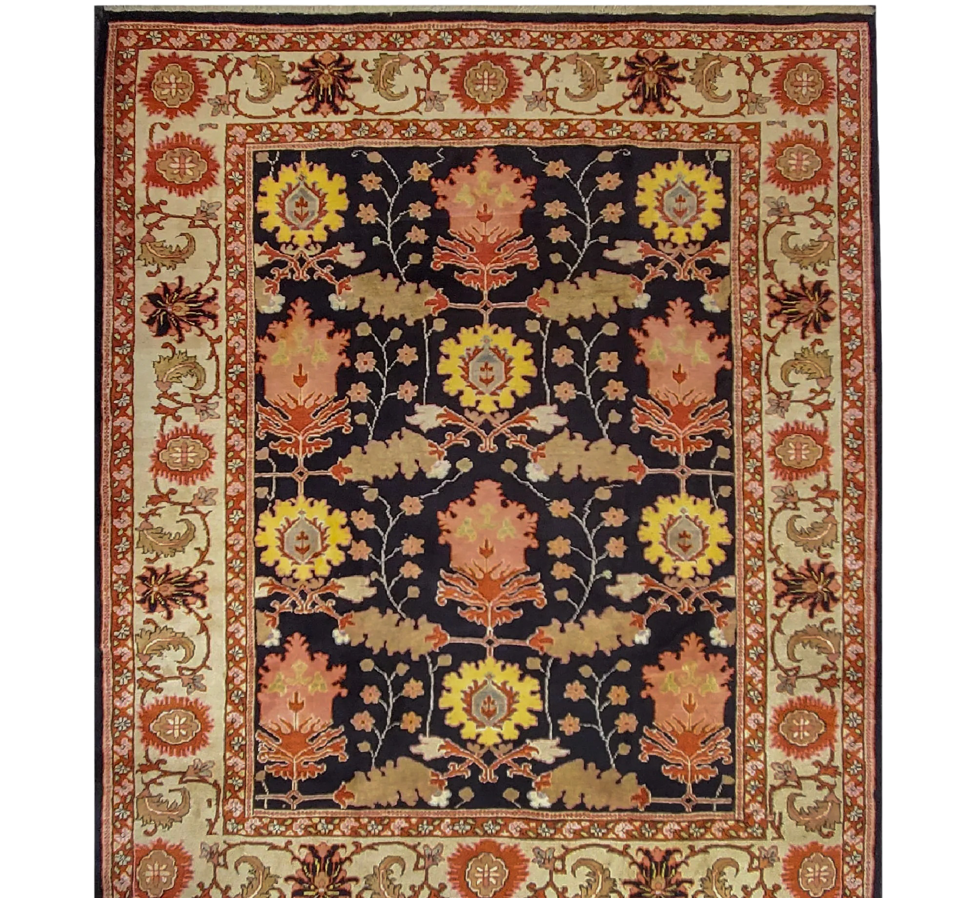 Vintage Tabriz Rug | 7' 4" x 8' 11" — cropped view
