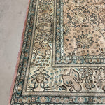 Vintage Tabriz Rug — Soft Sand & Seafoam Afshan | 9'8" × 12'10" - Rug the Rock - availableFloralHand-knotted