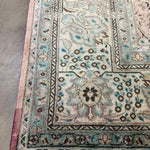 Vintage Tabriz Rug — Soft Sand & Seafoam Afshan | 9'8" × 12'10" - Rug the Rock - availableFloralHand-knotted