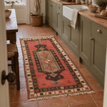 Vintage Turkish Sivas Kangal Rug — Coral & Cocoa Open Field | 3'5" × 6'3" - Rug the Rock - 3 x 54 x 6available