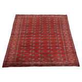 Vintage Turkmen Rug | 7' 1" x 10' 6" — angled view, gallery 02