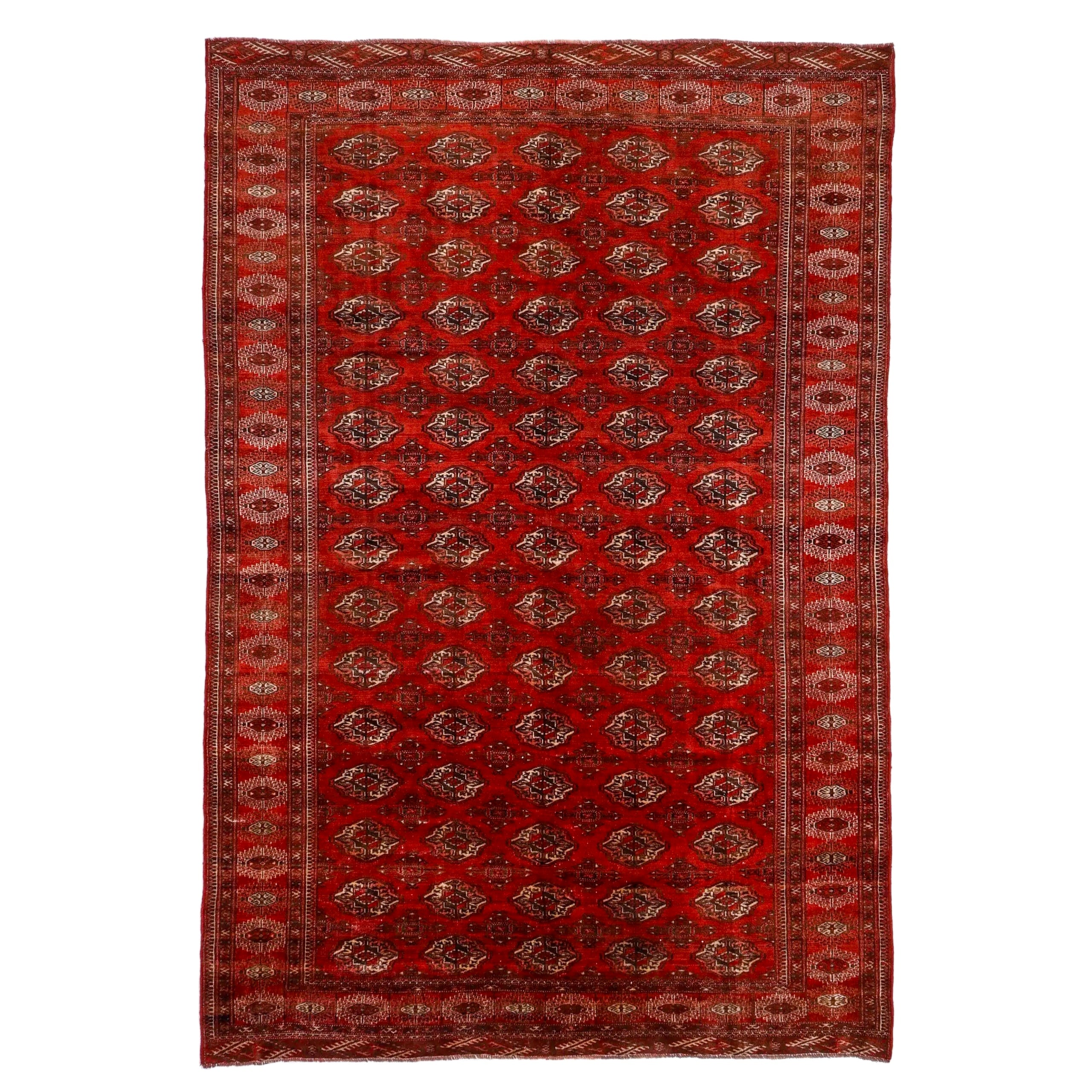 Vintage Turkmen Rug | 7' 1" x 10' 6" — full rug view