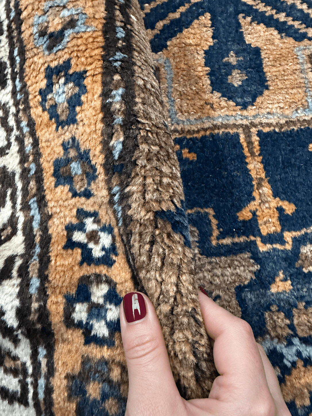 Vintage Zanjan Runner — Houpa Design in Earthy Brown & Blue. Original rug photograph; SKU PP108796; source IMG_7027.