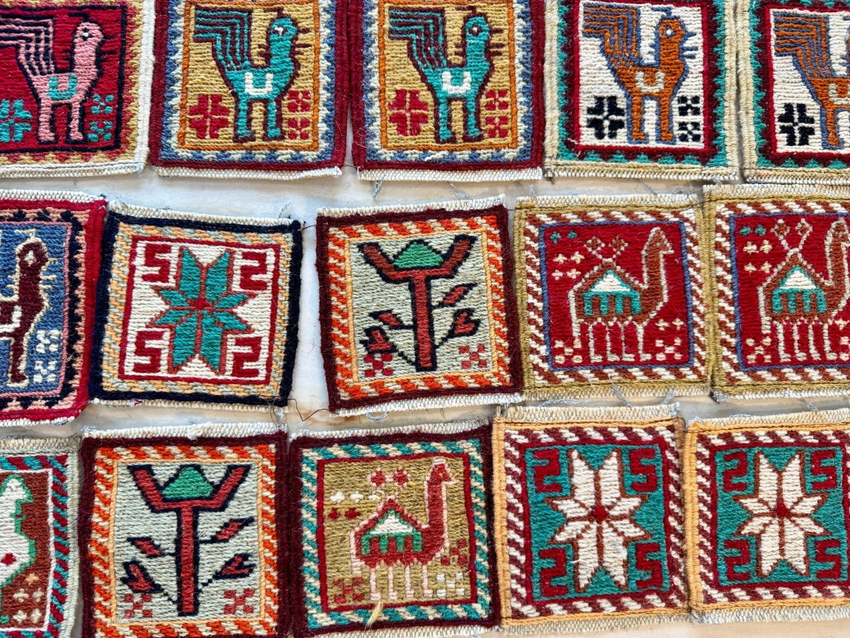 Wool Kilim Coasters 4" x 4" - Rug the Rock - coasters