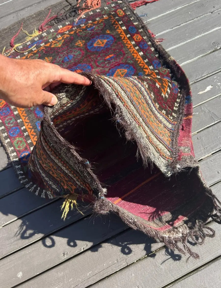 Antique Baluch Saddlebag  | 2' 7" x 3' 11" Rug the Rock