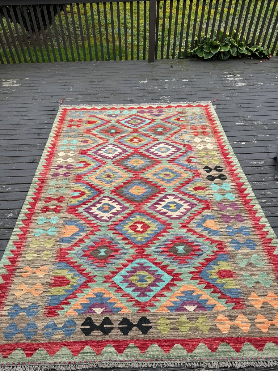 Afghan Maimana Kilim Rug | 5' 10" x 8' 5" Rug the Rock