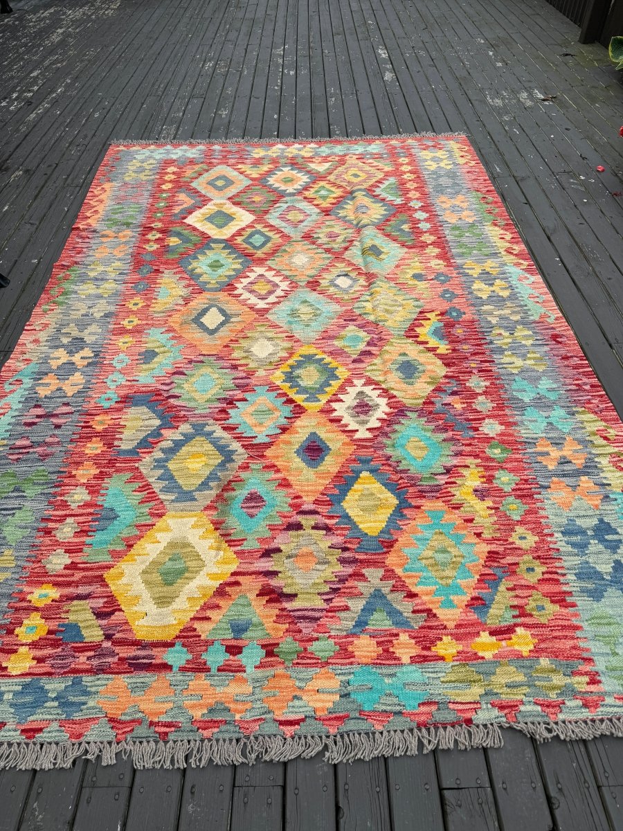 Afghan Maimana Kilim Rug | 6' 1" x 9' 3" Rug the Rock