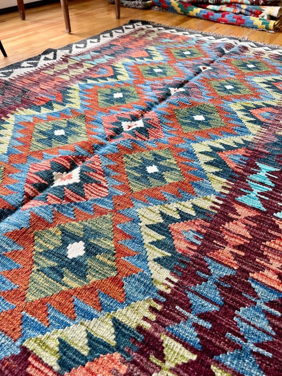 Afghan Maimana Kilim Rug | 6' 5" x 4' 6" Rug the Rock 