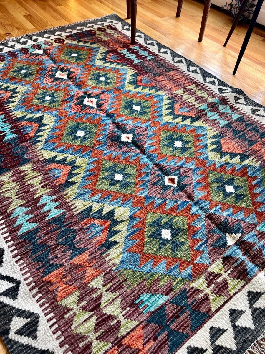 Afghan Maimana Kilim Rug | 6' 5" x 4' 6" Rug the Rock 