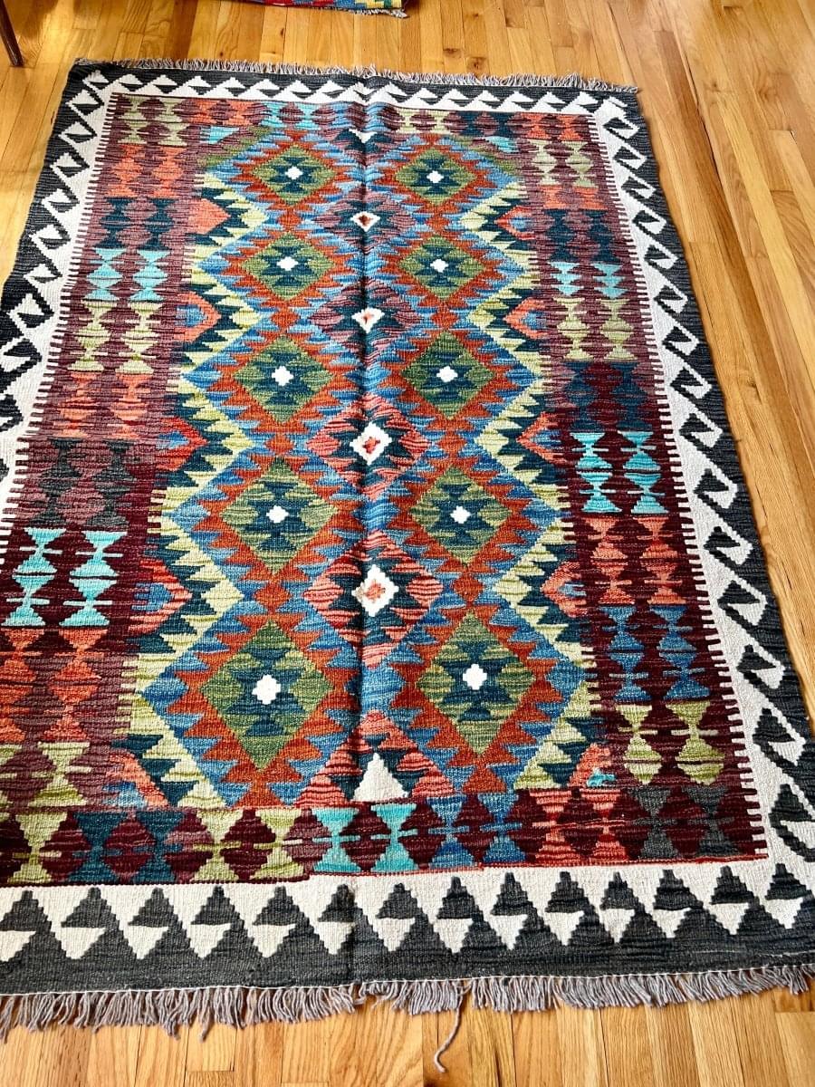 Afghan Maimana Kilim Rug | 6' 5" x 4' 6" Rug the Rock 