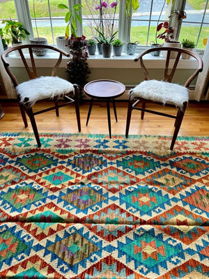 Afghan Maimana Kilim Rug | 9' 5" x 6' 8"