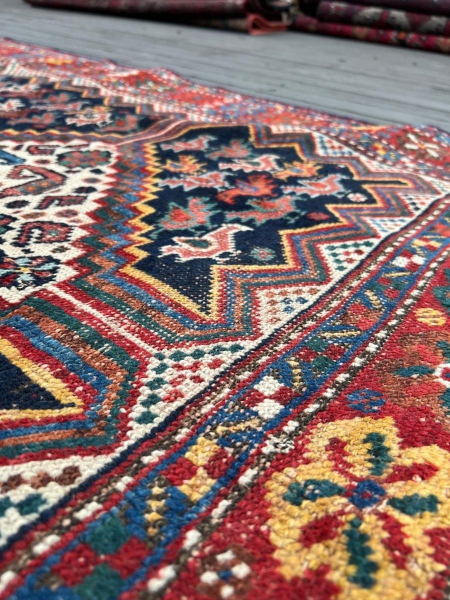 Antique Persian Khamseh Rug | 5' 9" x 4' 1" - Rug the Rock