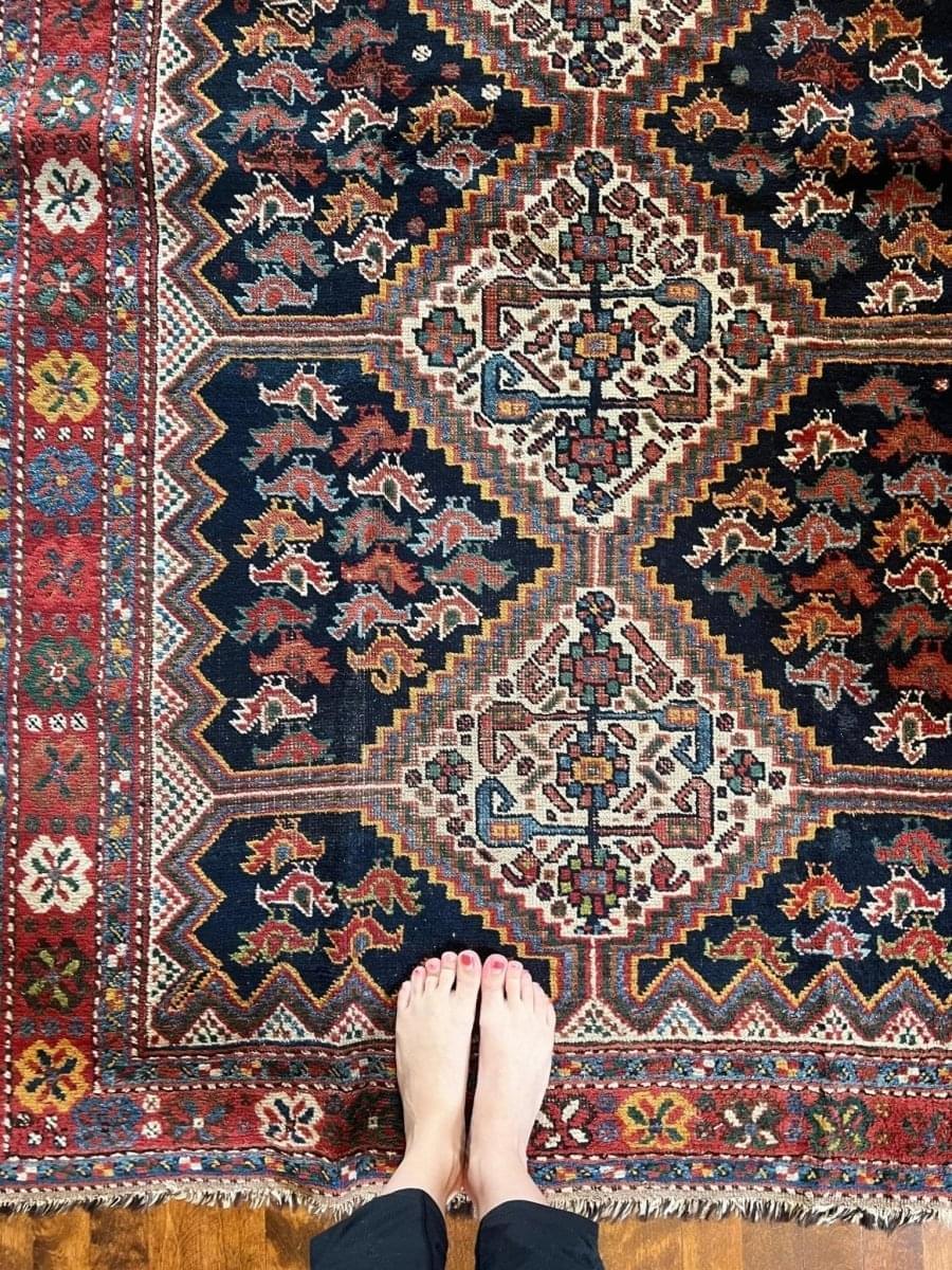 Antique Persian Khamseh Rug | 5' 9" x 4' 1" - Rug the Rock