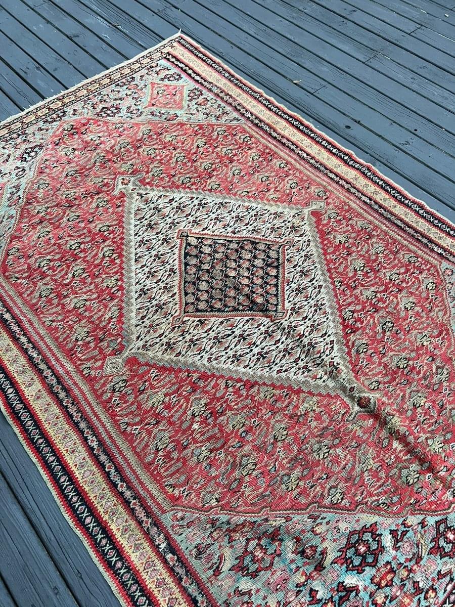 Antique Persian Senneh Kilim | 6' 3" x 4' 2" - Rug the Rock