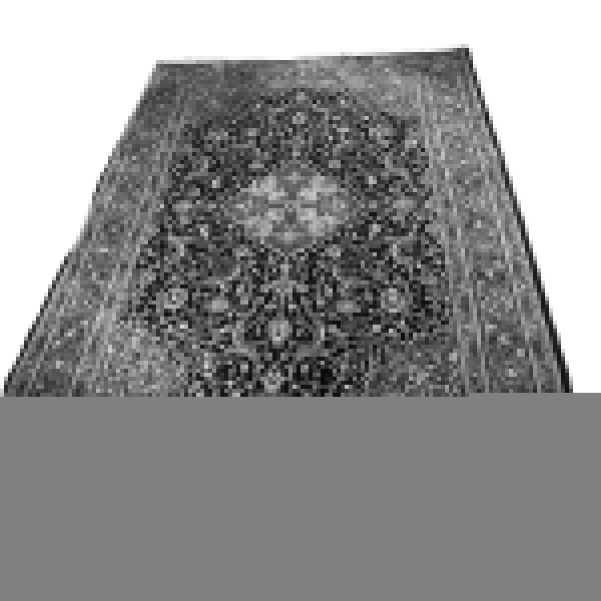Persian arak rug with dark gray speckled backing view