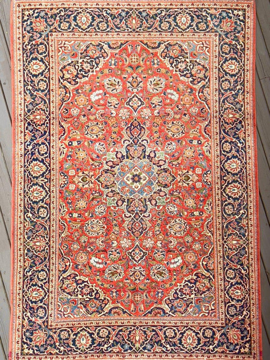 Persian Kashan Rug | 6' 7" x 4' 6" - Rug the Rock