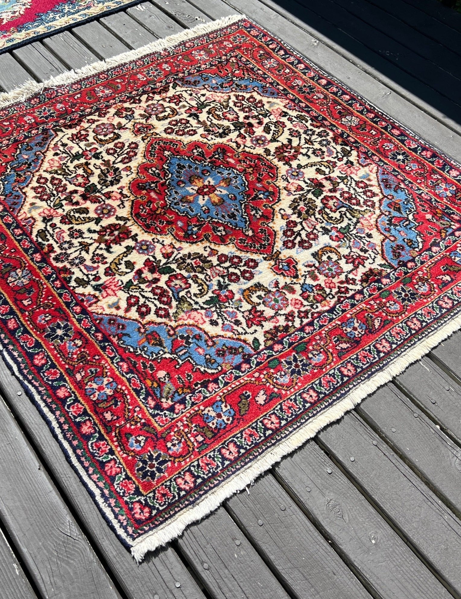 Persian Roodbar Rug | 3' 6" x 3' 6" Rug the Rock 