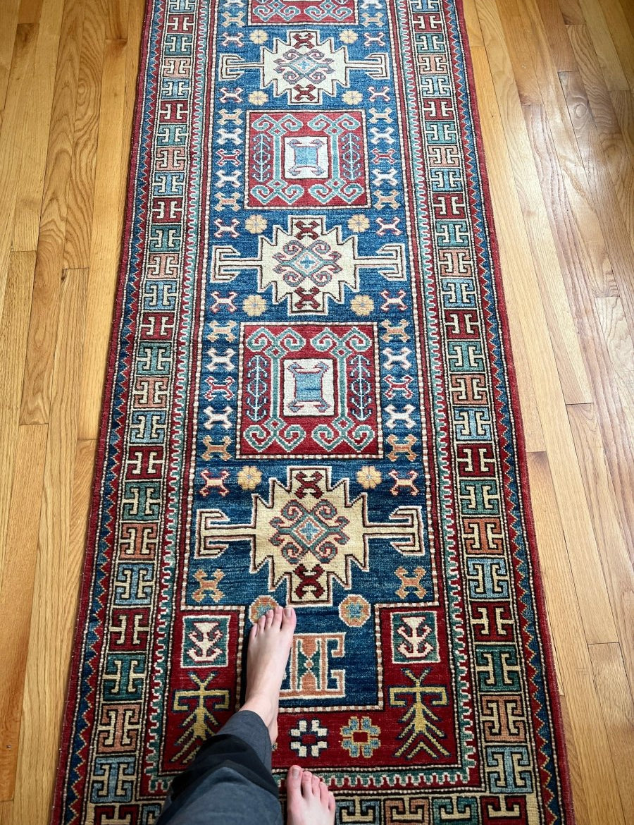 Vintage Kazak Runner | 9' 7" x 2' 9" - Rug the Rock