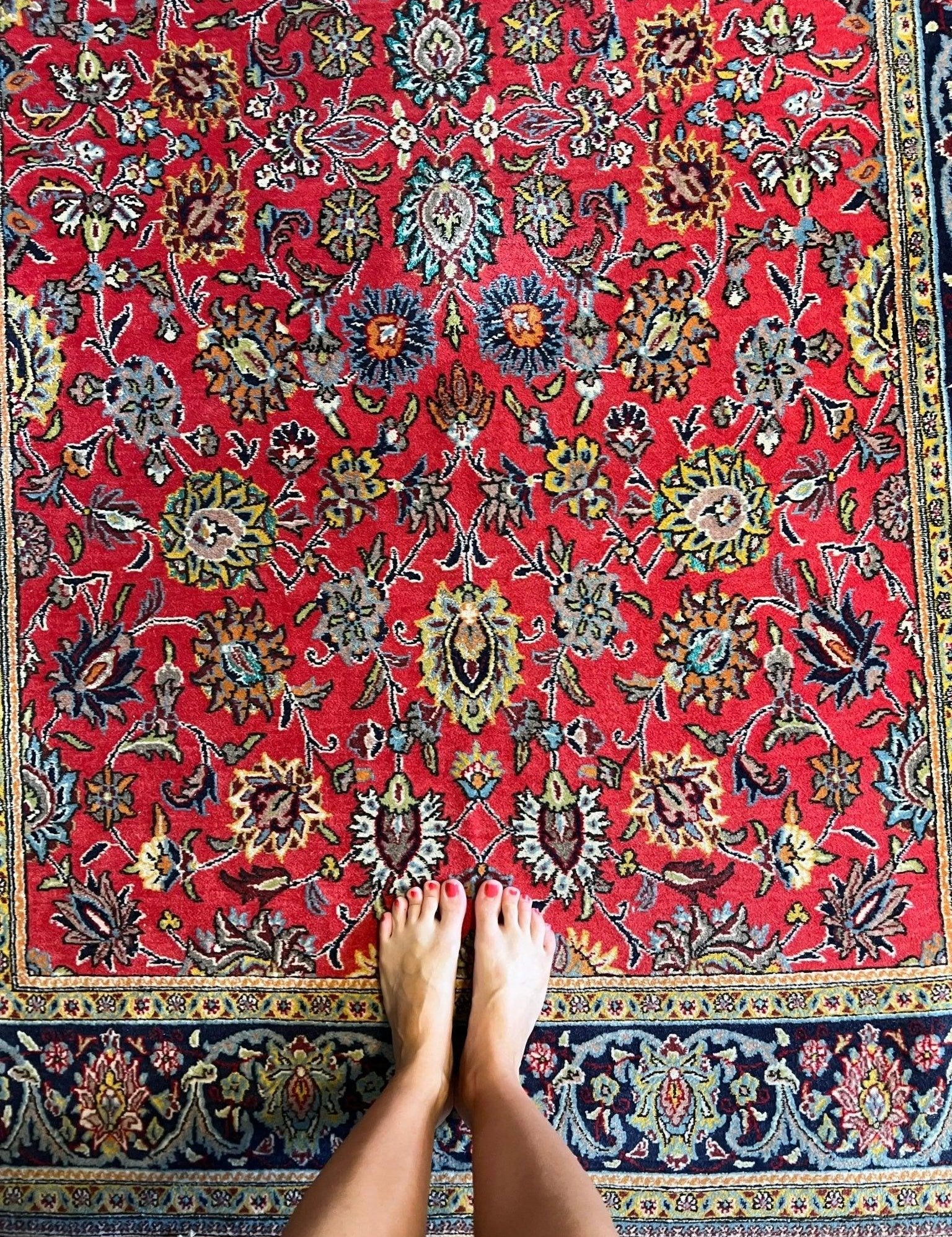 Wool and silk Qum rug|6’7”x4’6” Rug the Rock