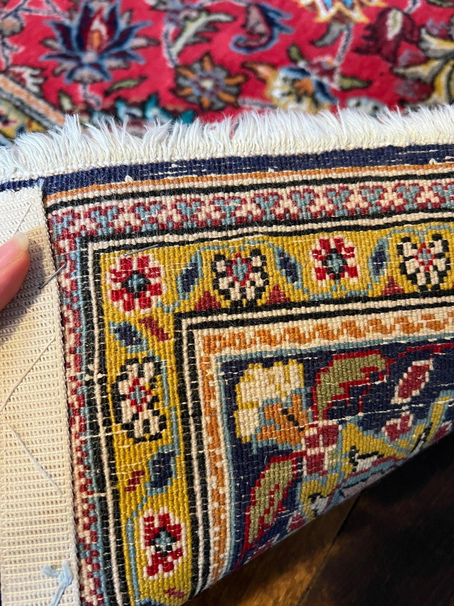 Wool and silk Qum rug|6’7”x4’6” Rug the Rock